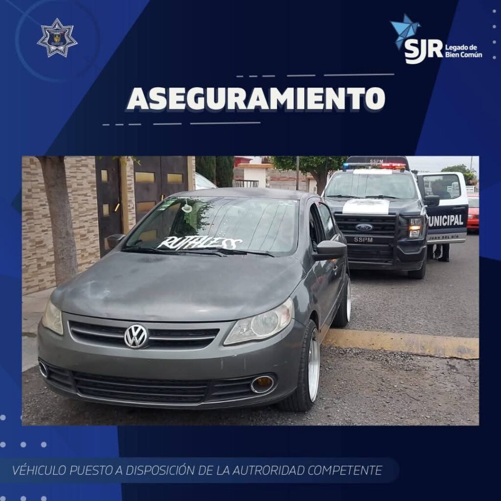 Cae sujeto con vehículo robado y objetos sustraídos en Banthí