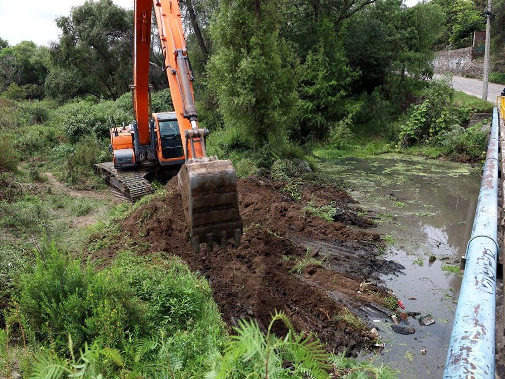 Desazolvan río San Juan para prevenir inundaciones