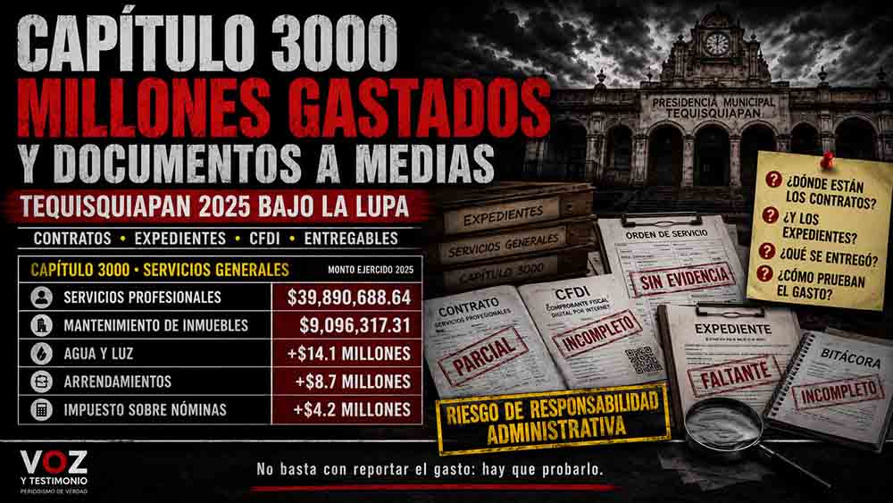 En Tequisquiapan, la revisión ciudadana del capítulo 3000 encontró millones de pesos en servicios profesionales, ...