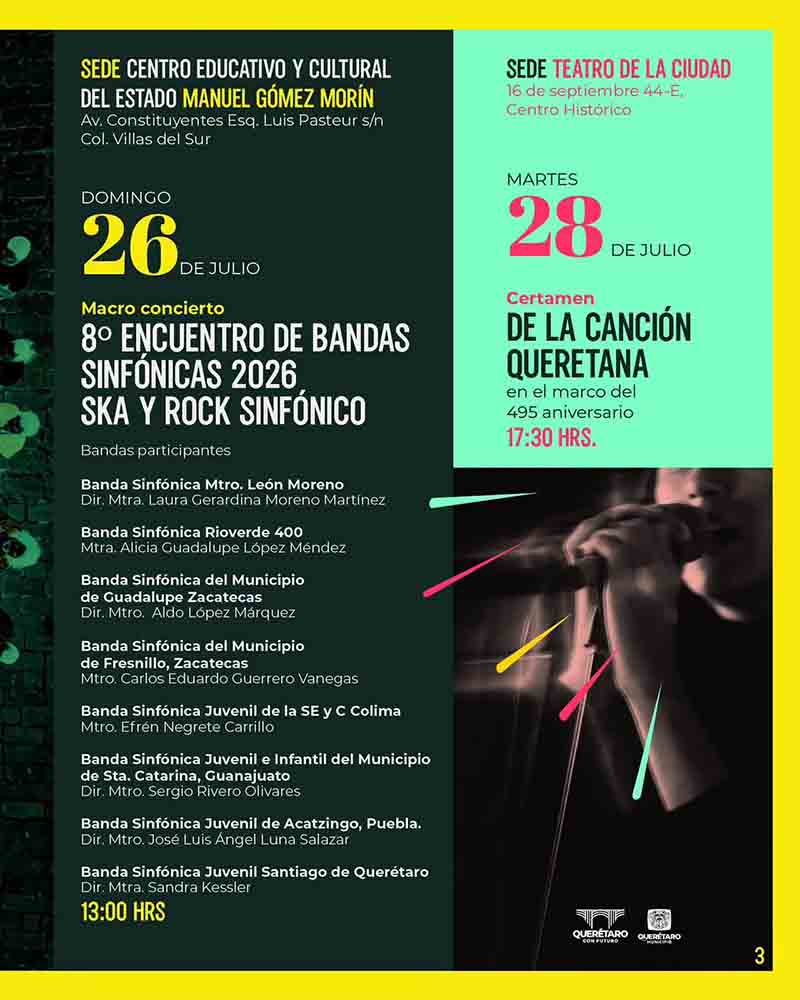 Querétaro celebra 495 aniversario con cinco actividades