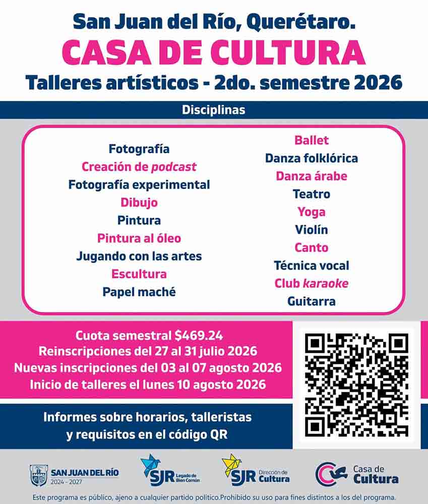San Juan abre talleres culturales por 469 pesos