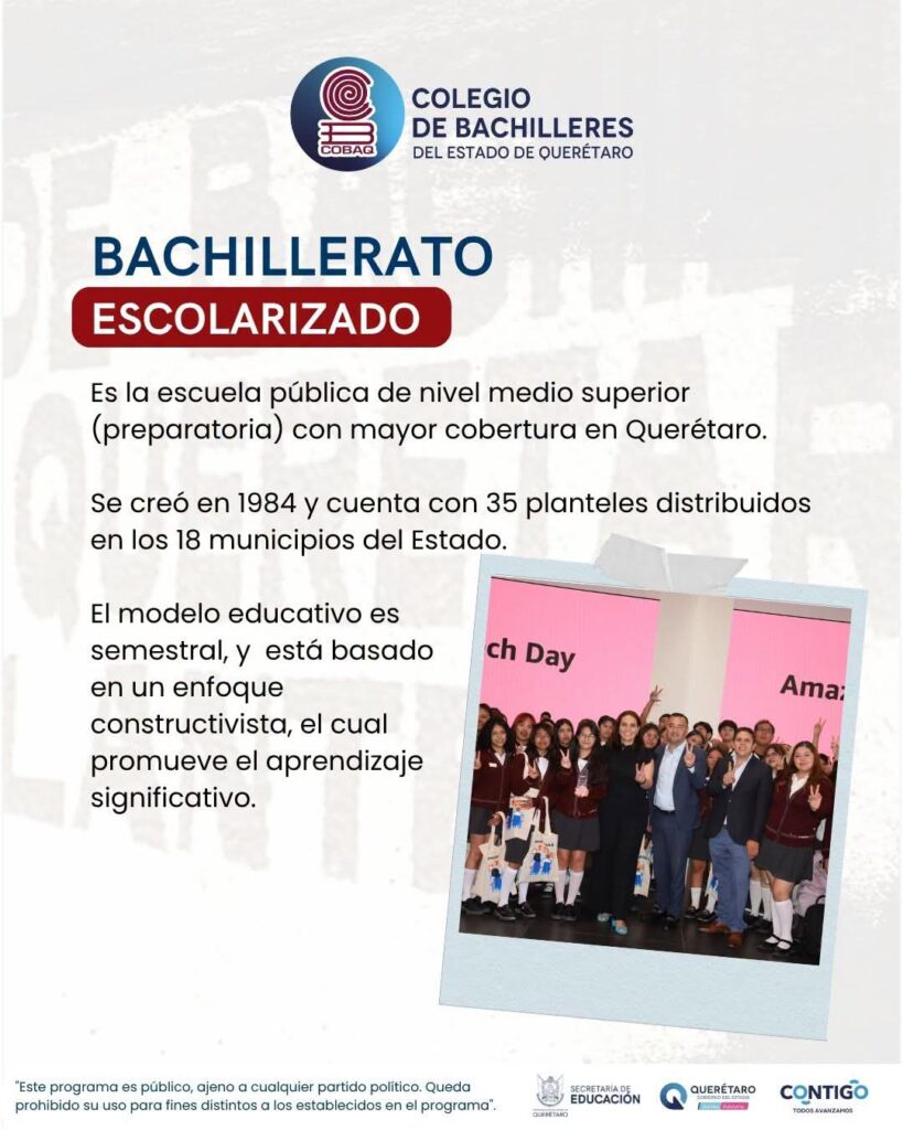 COBAQ ofrece cinco modalidades de bachillerato