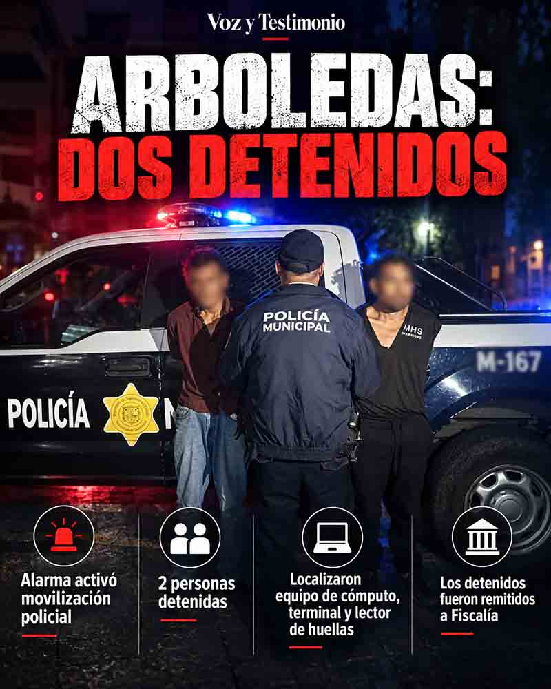Infografía sobre la detención de dos personas en Arboledas.