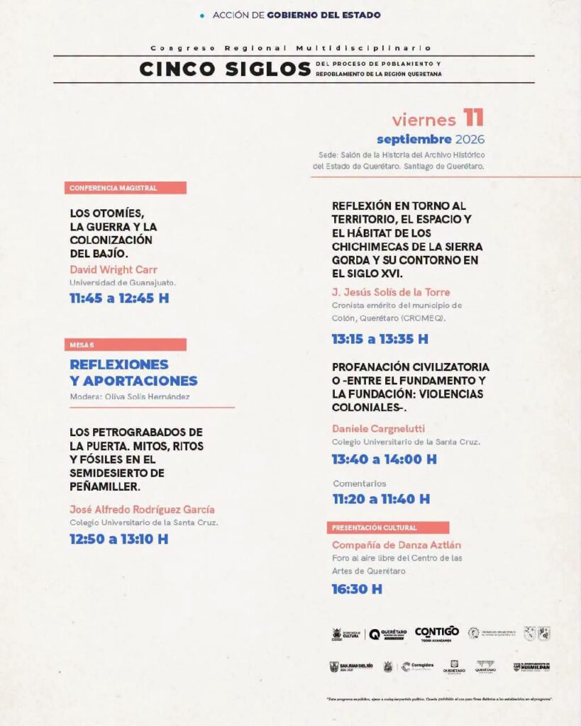Querétaro realizará congreso regional Cinco Siglos