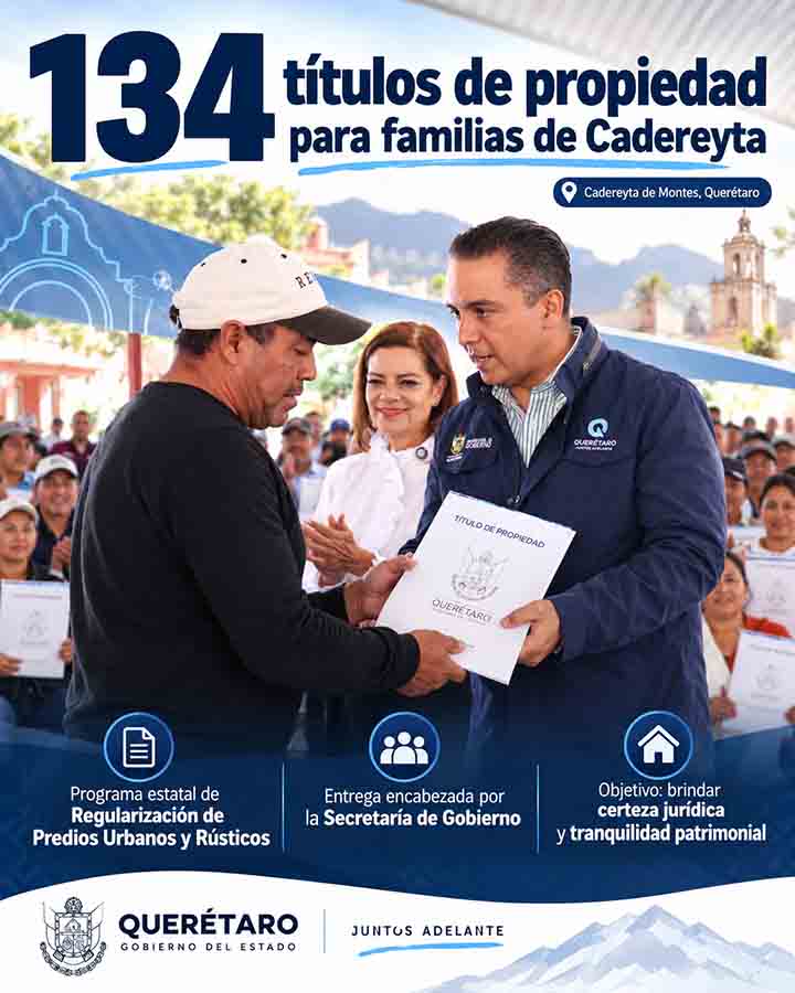 Cadereyta entrega 134 títulos de propiedad a familias del municipio - infografía