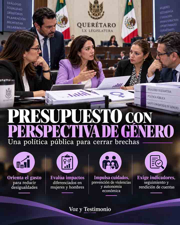 Presupuesto con género busca cambiar prioridades en Querétaro - infografía