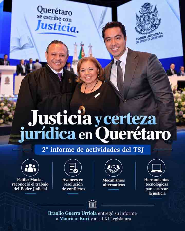 Felifer Macías destaca avances del Poder Judicial en Querétaro - infografía