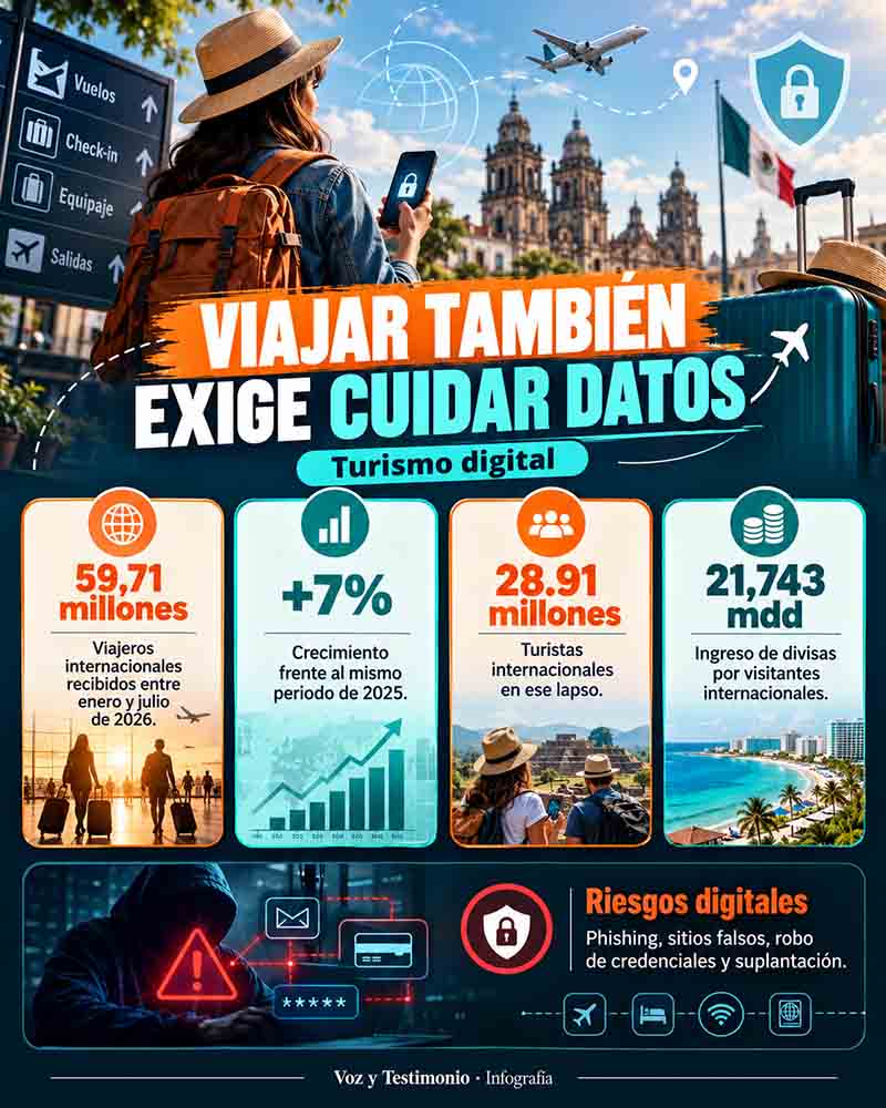 Infografía sobre turismo digital y ciberseguridad