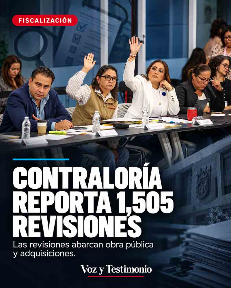 Cartel sobre las mil 505 revisiones reportadas por la Contraloría