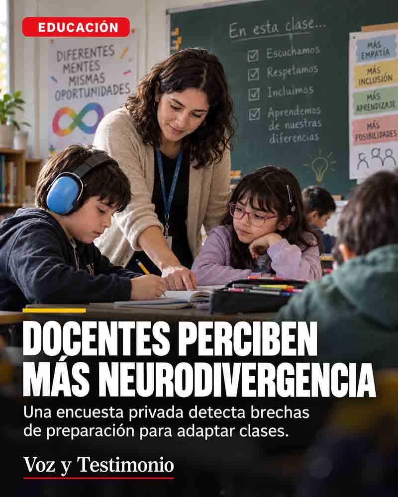 Cartel sobre neurodivergencia y preparación de docentes