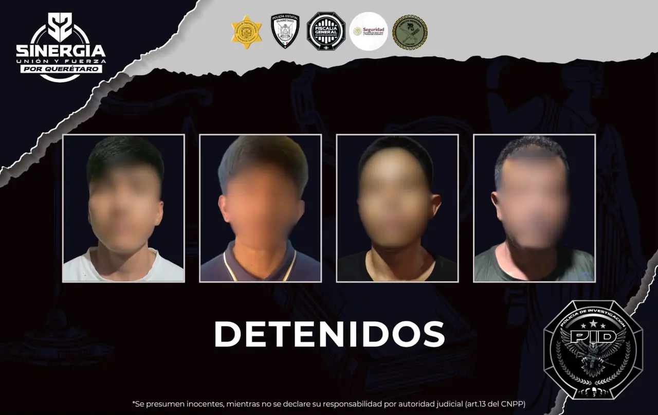 Personas detenidas durante operativo Sinergia en Querétaro