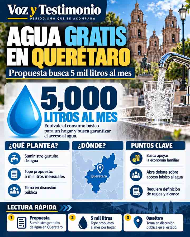 Infografía editorial del proyecto para suministrar cinco mil litros de agua