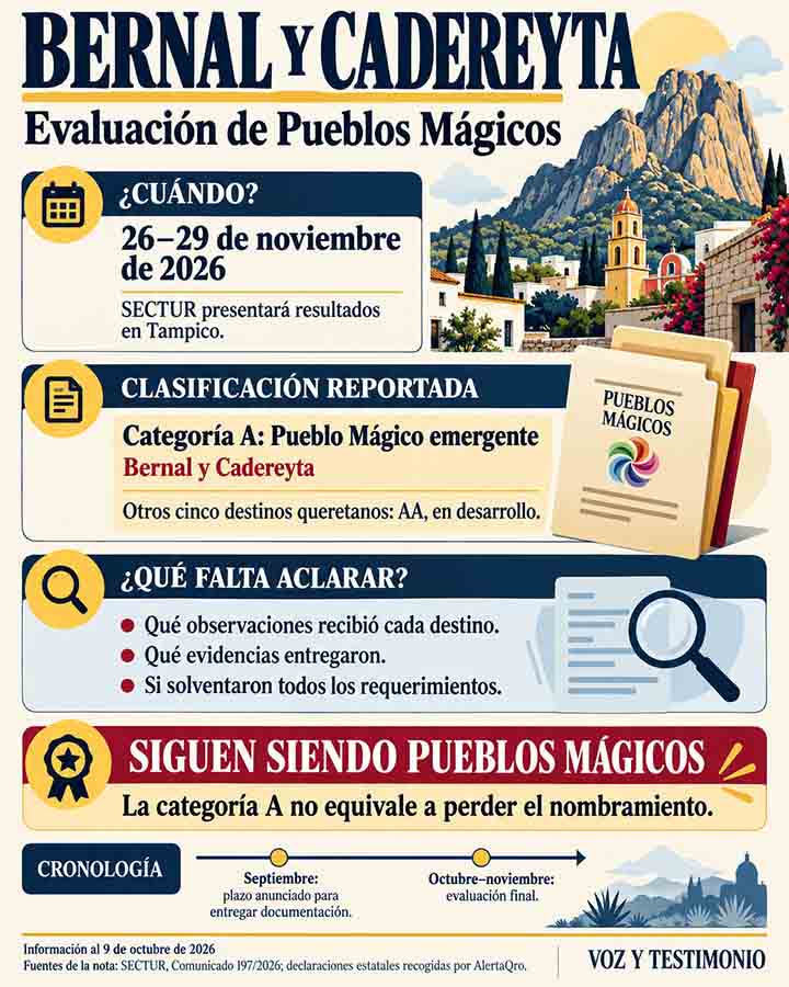 Infografía: Bernal y Cadereyta esperan resultados de SECTUR