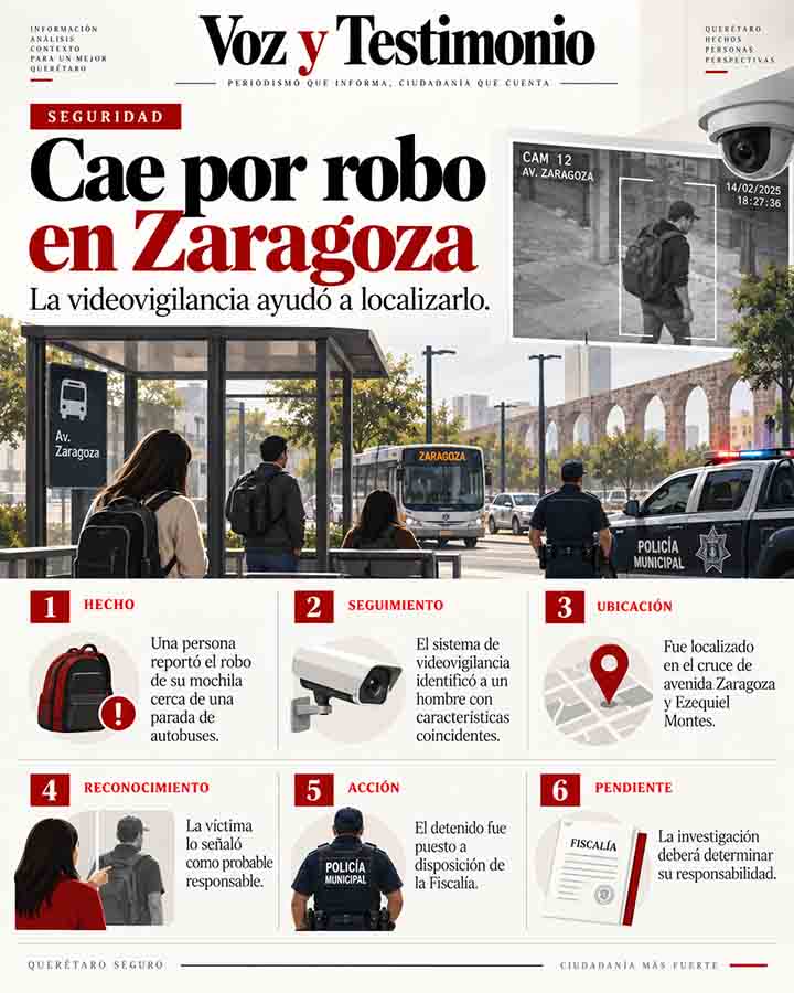 Ilustración editorial: Detienen por robo en Zaragoza con ayuda de cámaras