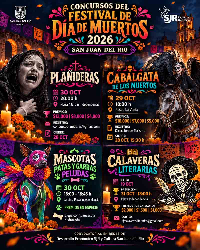 Infografía de concursos del Festival de Día de Muertos