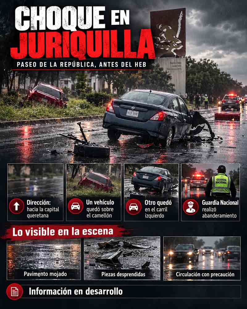 Infografía del accidente en Juriquilla