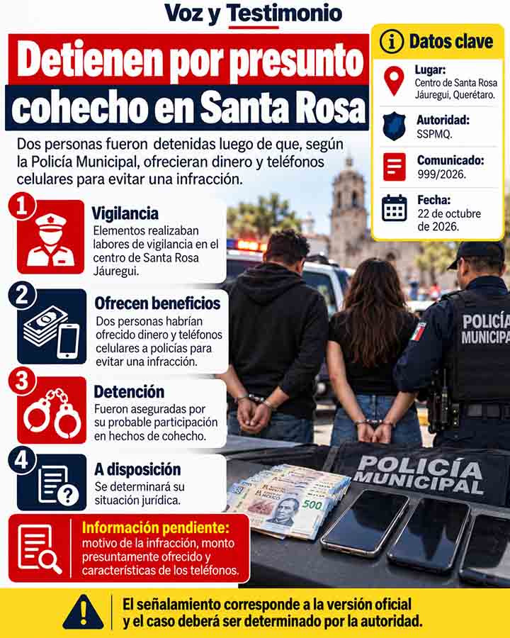 Infografía de Detienen por presunto cohecho en Santa Rosa