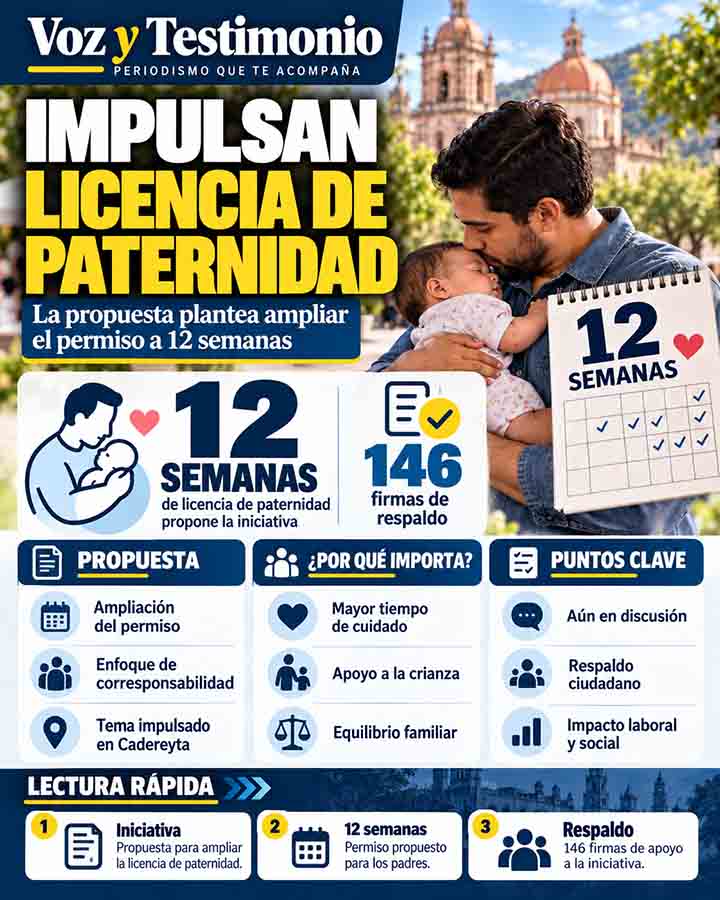 Infografía de propuesta ciudadana de licencia de paternidad de 12 semanas