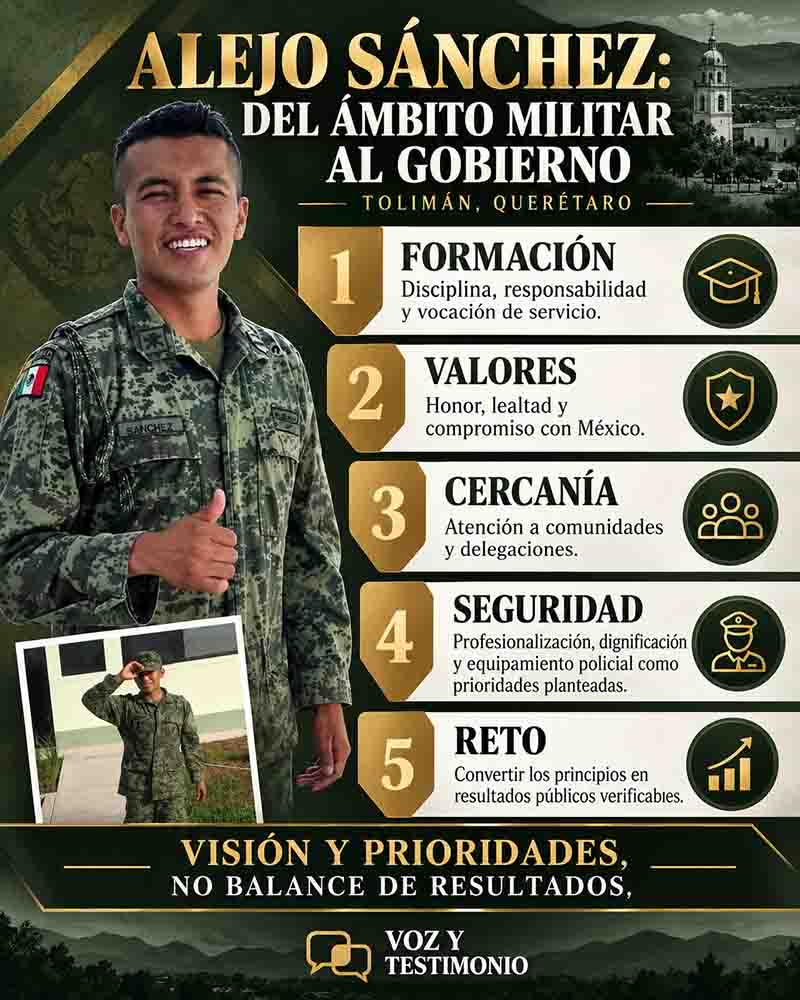 Infografía: Alejo Sánchez: del Ejército al gobierno de Tolimán