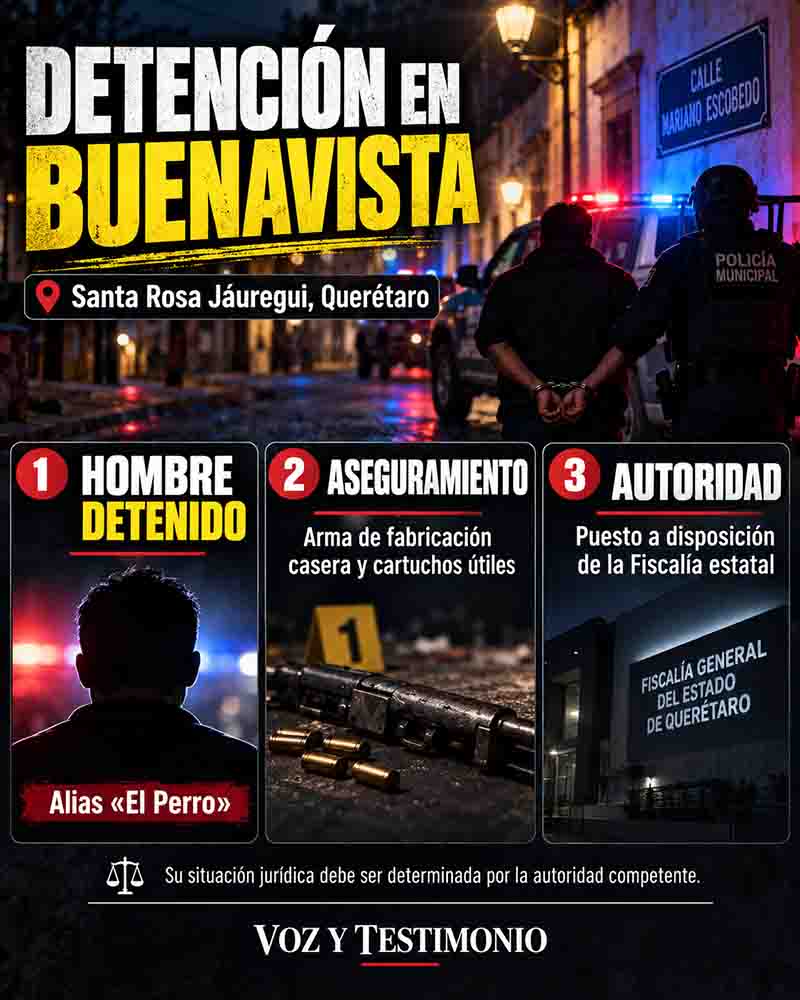 Infografía: Detienen a hombre con arma casera en Buenavista