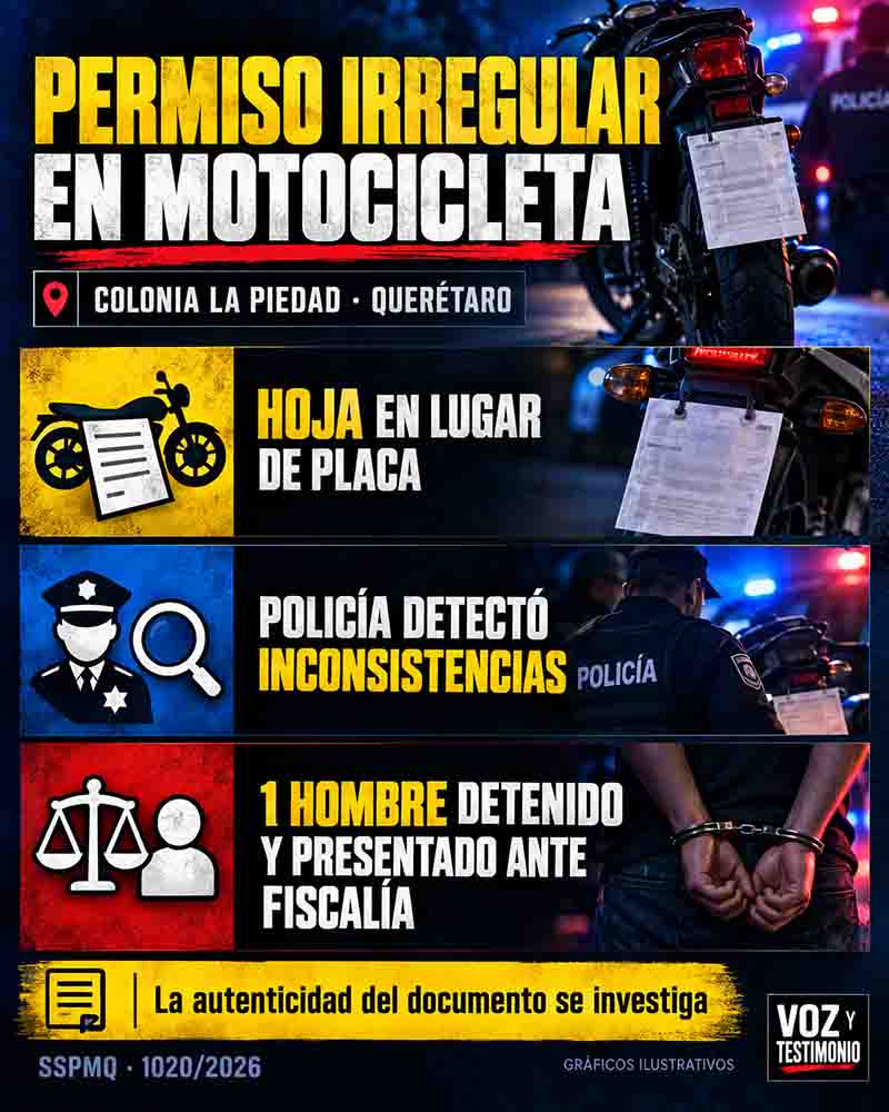 Permiso irregular en motocicleta