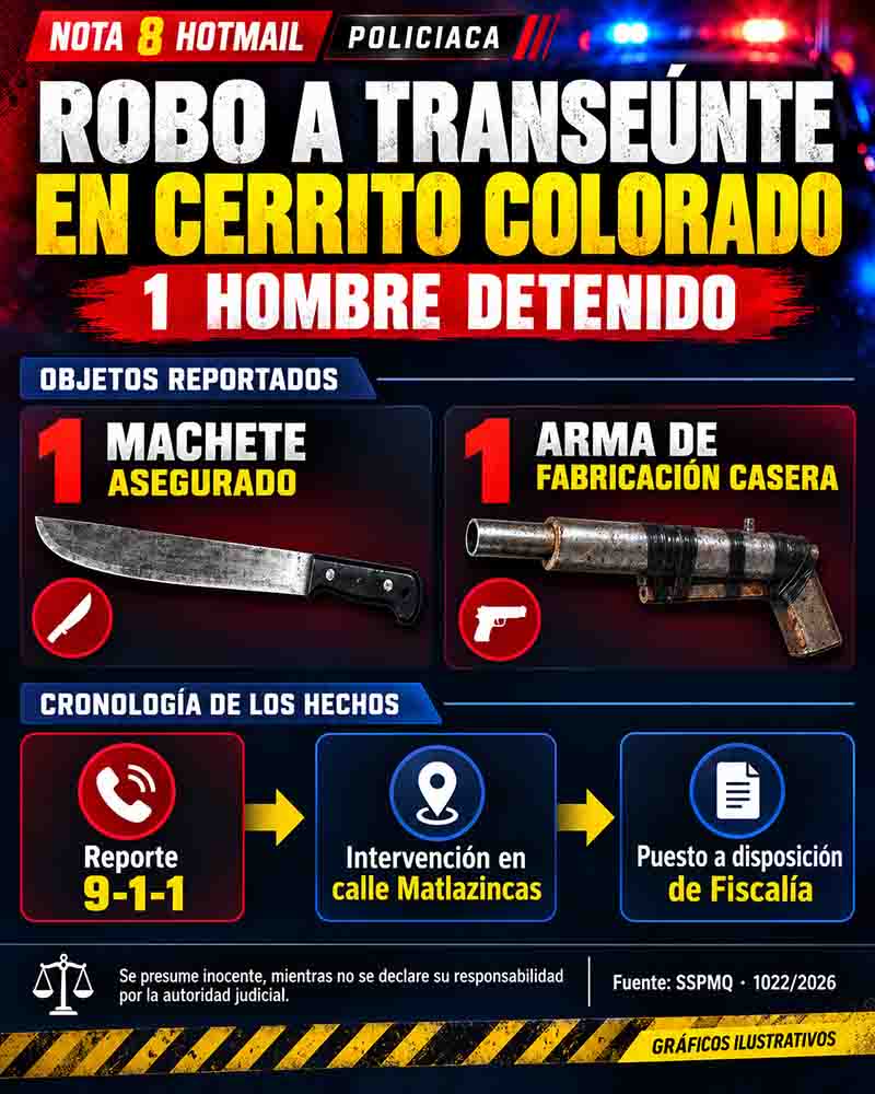 Robo a transeúnte en Cerrito Colorado