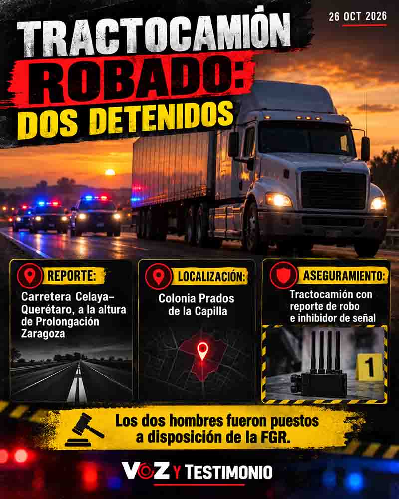 Infografía: Recuperan tractocamión robado y detienen a dos