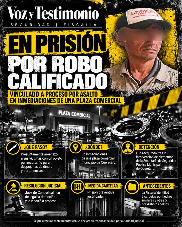 Infografía de Vinculan a hombre por robo en plaza comercial
