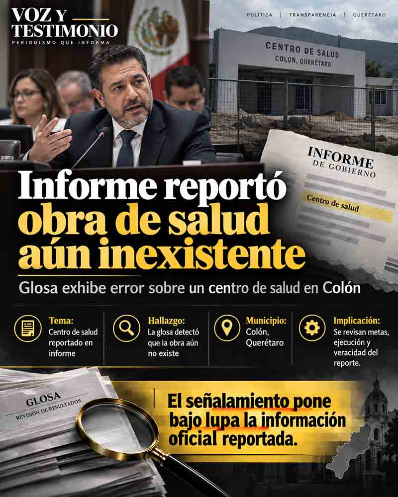 Infografía sobre el error detectado en el informe respecto al Centro de Salud de Santa Rosa de Lima, Colón