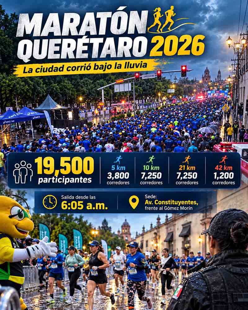 Infografía del operativo durante el Maratón Querétaro