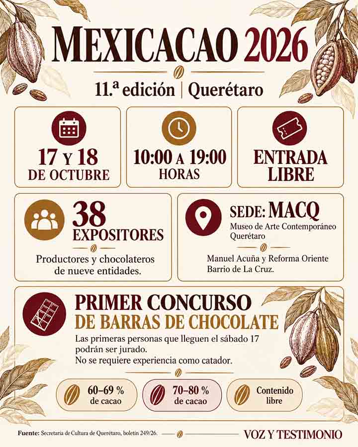 Infografía: Mexicacao reunirá 38 expositores en el MACQ