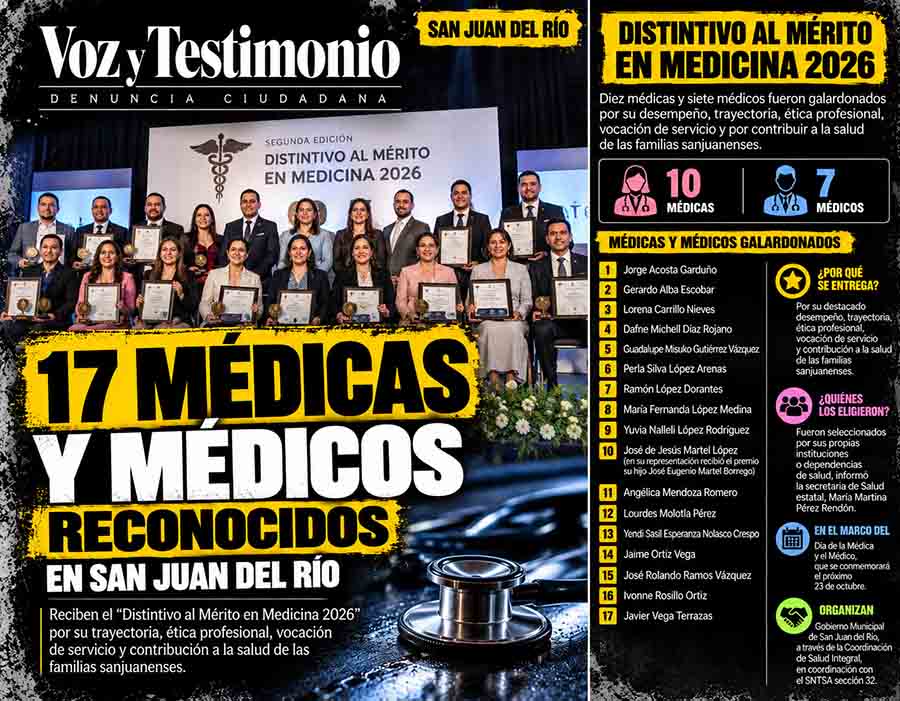 Infografía: Reconocen a 17 médicos en San Juan del Río