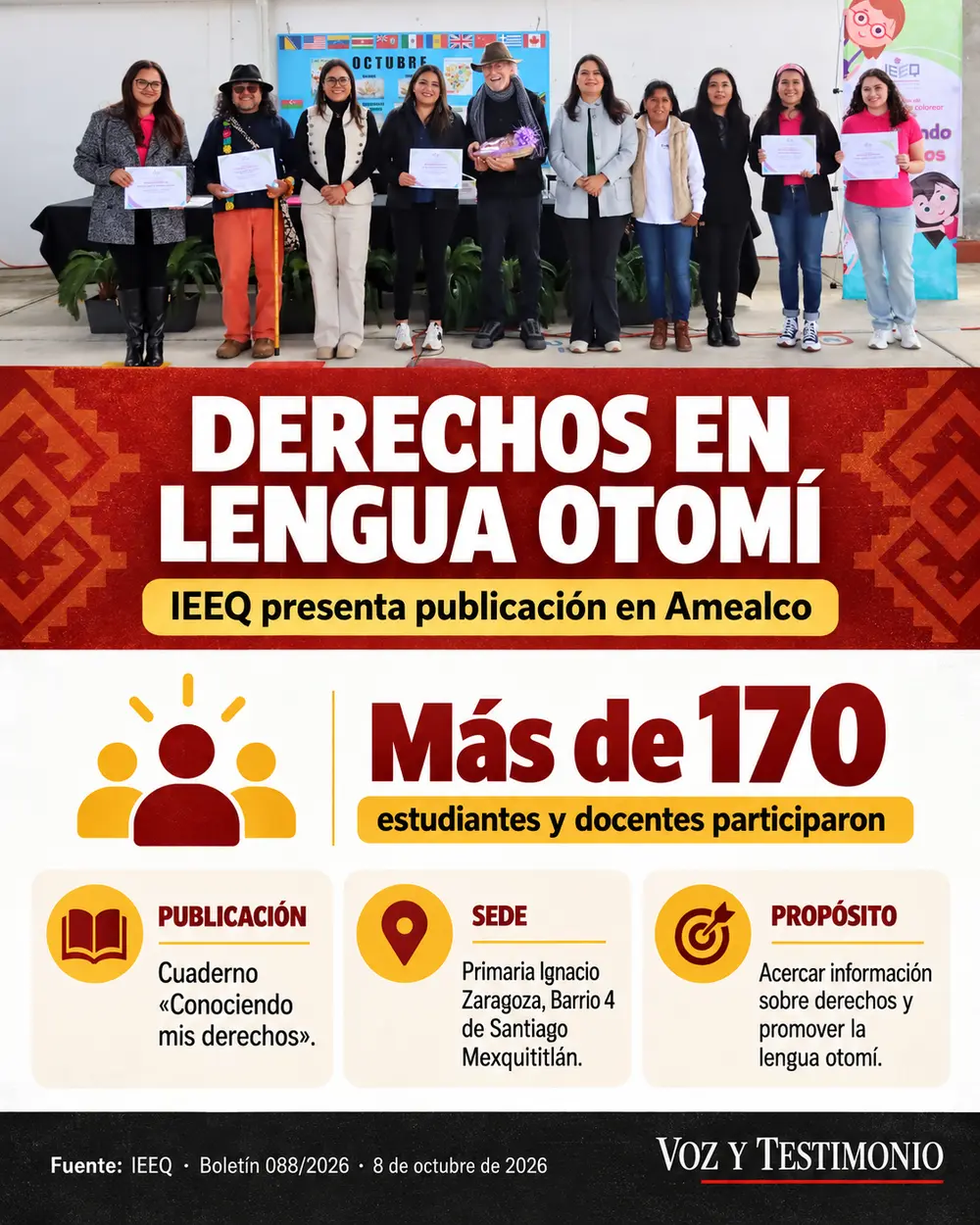 Infografía: IEEQ lleva derechos en otomí a Santiago Mexquititlán